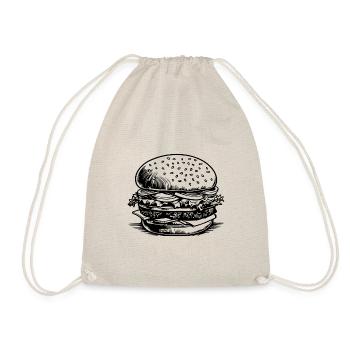 Hamburger Burger Fastfood Grillen Cheeseburger - Turnbeutel - Natur - Vorne