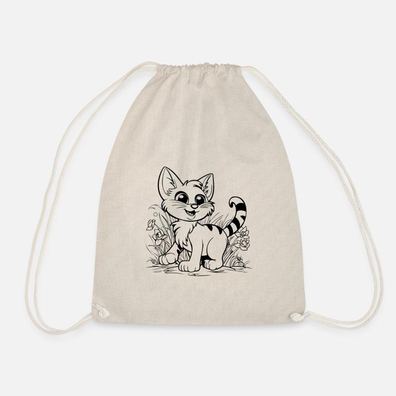 Katze Katzen Kätzchen Katzendame - Turnbeutel - Natur