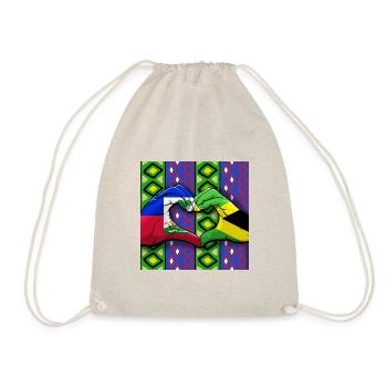 Haiti Haitian Jamaica Combination I Gift - Drawstring Bag - nature - Front