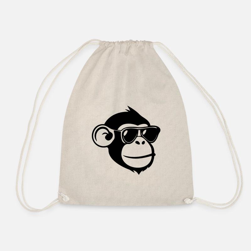 Monkey Monkey Monkey Face Jungle - Drawstring Bag - nature