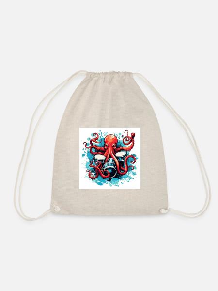 Octopus drums (no1) - Turnbeutel - Natur