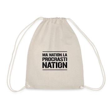 MA NATION ? LA PROCRASTINATION ! (noir) - Sac de sport léger - nature - Devant