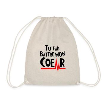 TU FAIS BATTRE MON COEUR ! (amour) noir - Sac de sport léger - nature - Devant