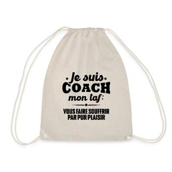 Je suis coach - humour cadeau sportif - Sac de sport léger - nature - Devant