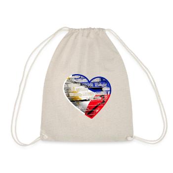 Philippinen Filipino Flagge Basketball I Geschenk - Turnbeutel - Natur - Vorne