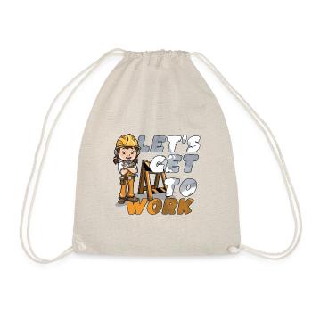 Excavatrice Ouvrier de chantier Fille I Cadeau - Sac de sport léger - nature - Devant