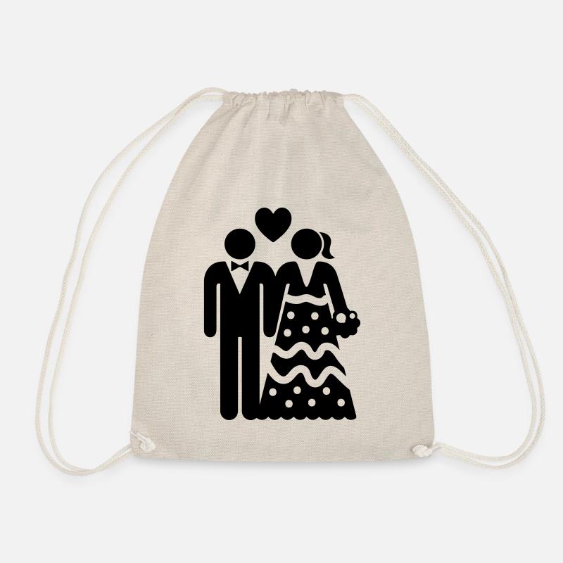 Couple Wedding Bridal Couple - Drawstring Bag - nature