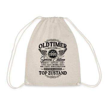 Oldtimer Baujahr 1995 Jahrgang Geburtstag Geschenk - Turnbeutel - Natur - Vorne