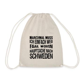 Hauptsache nach Schweden - Abenteuer - reisen - Turnbeutel - Natur - Vorne