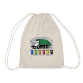 Müllwagen Liebe Müllabfuhr Kind Junge I Geschenk - Turnbeutel - Natur - Vorne