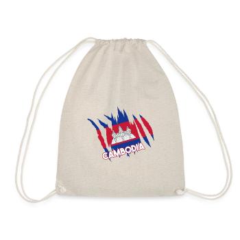 Temple du Cambodge Khmer Vintage drapeau je cadeau - Sac de sport léger - nature - Devant