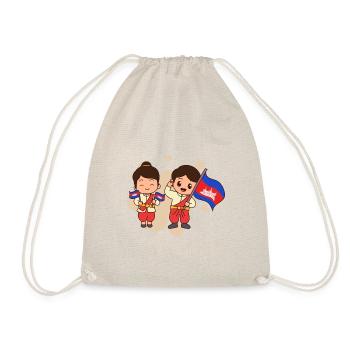 Temple du Cambodge Khmer Vintage drapeau je cadeau - Sac de sport léger - nature - Devant