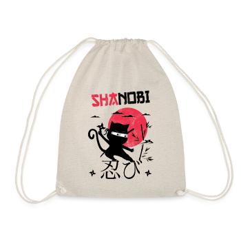 Funny Cat, Shanobi Funny Ninja Shinobi Cat - Drawstring Bag - nature - Front