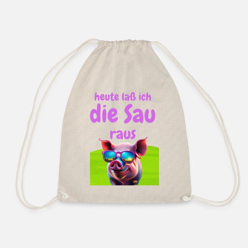 heut lass ich die Sau raus - Turnbeutel - Natur