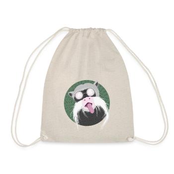 Funny monkey with beard and glasses - Drawstring Bag - nature - Front