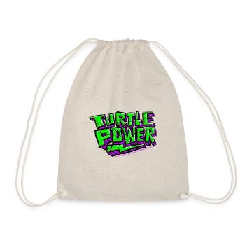 TMNT Mutant Mayhem Turtle Power Mit Blitz - Turnbeutel - Natur - Vorne