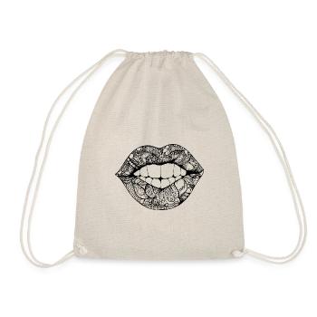 Lips, mouth, kissing lips - Drawstring Bag - nature - Front