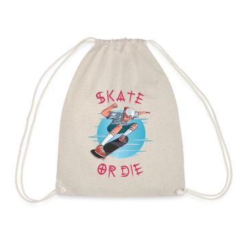 Skate or die Skateboarder Boy - Drawstring Bag - nature - Front