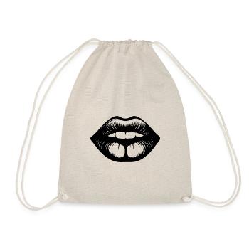 Lips, mouth, kissing lips - Drawstring Bag - nature - Front