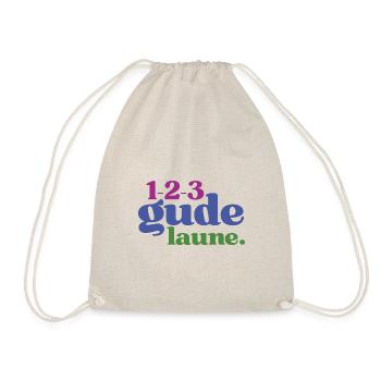 123 Gude Laune - Spruchmotiv für gute Laune - Turnbeutel - Natur - Vorne