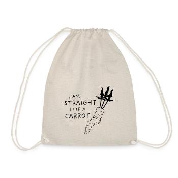 droit comme une carotte - uni noir - Sac de sport léger - nature - Devant