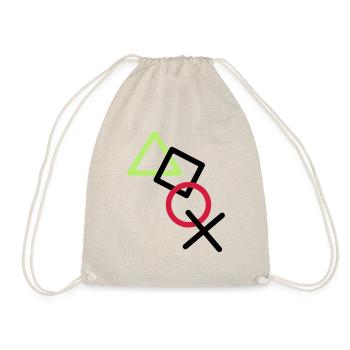 X viereck dreieck symbole controller game kreis lo - Turnbeutel - Natur - Vorne