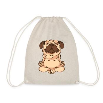 yoga mops pug - Turnbeutel - Natur - Vorne