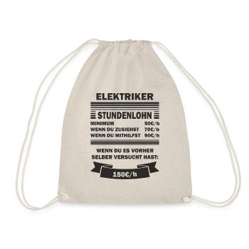 Elektriker Stundenlohn - Turnbeutel - Natur - Vorne