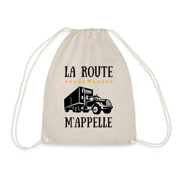 LA ROUTE M'APPELLE - CAMION ROUTIER CHAUFFEUR - Sac de sport léger - nature - Devant
