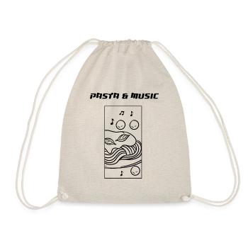 Spaghetti und Musik Pasta Italienisches Essen - Turnbeutel - Natur - Vorne
