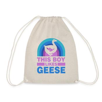 Un garçon aime les jolies oies citation ironique - Sac de sport léger - nature - Devant