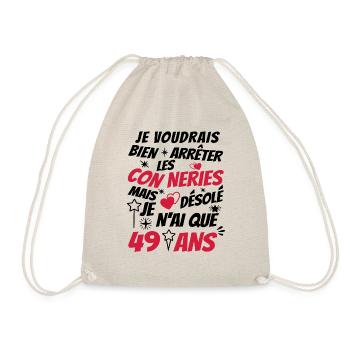 connerie 49 ans / cadeau anniversaire 49 ans - Sac de sport léger - nature - Devant