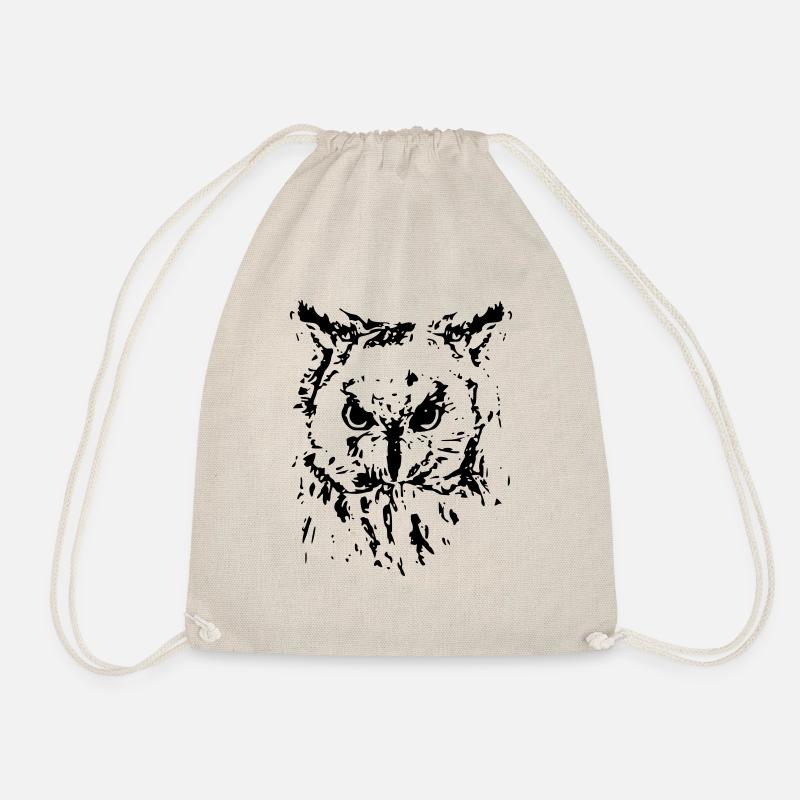 ransuil black stamp style - Drawstring Bag - nature