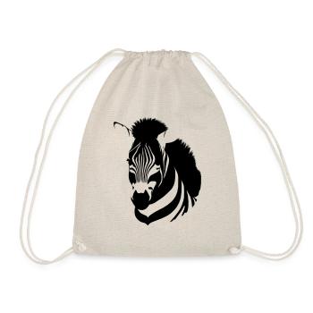 Fun Zebra Cartoon Nature Animal Safari Vector 7 - Drawstring Bag - nature - Front