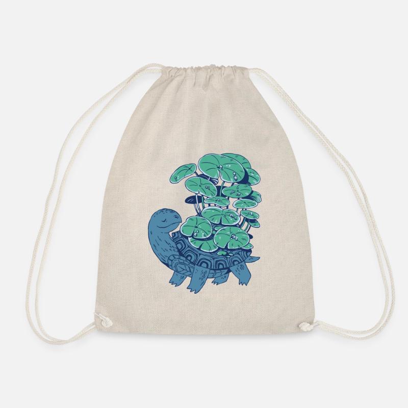 Mythical Elemental Water Turtle T Shirt - Drawstring Bag - nature