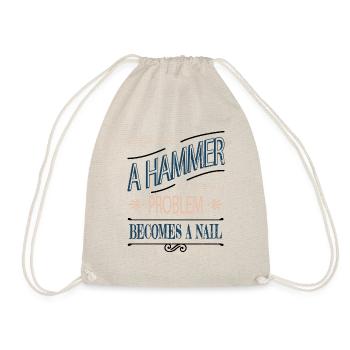 Bday Fun Chainsaw Tools Woodworker - Drawstring Bag - nature - Front