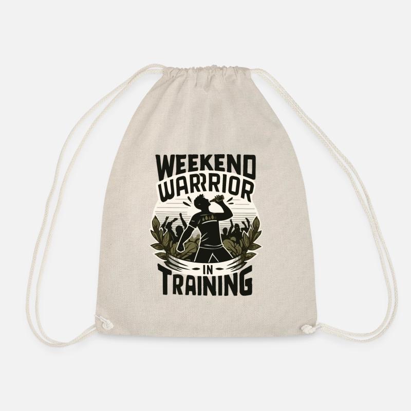 T Shirt Weekend Warrior in Training(Feierfreudige) - Drawstring Bag - nature