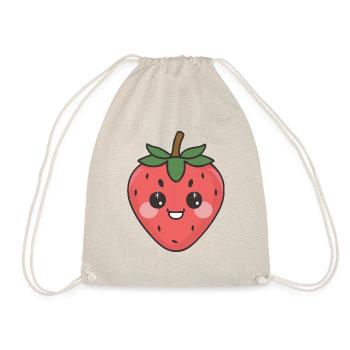 süße Erdbeere kawaii - Turnbeutel - Natur - Vorne