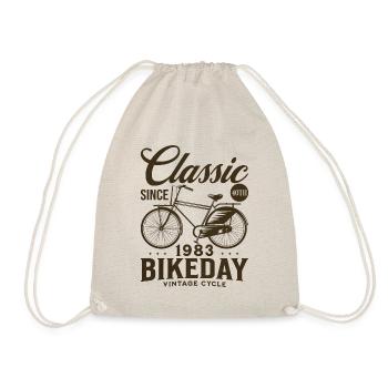 Cycling fan 1983 40 years anniversary cyclist - Drawstring Bag - nature - Front