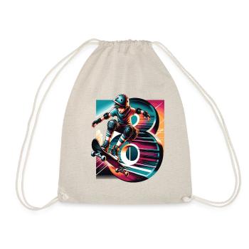 Skateboard Skater Design pour les garçons de 8 ans - Sac de sport léger - nature - Devant