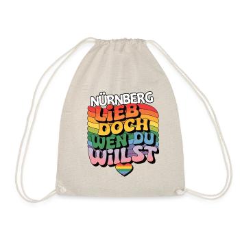 Nürnberg: Lieb Doch Wen Du Willst - LGBTQ - Turnbeutel - Natur - Vorne
