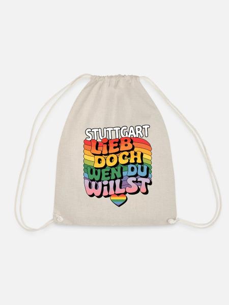 Stuttgart: Lieb Doch Wen Du Willst - LGBTQ - Turnbeutel - Natur