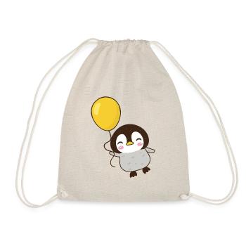 Bébé pingouin avec ballon heureux mignon - Sac de sport léger - nature - Devant