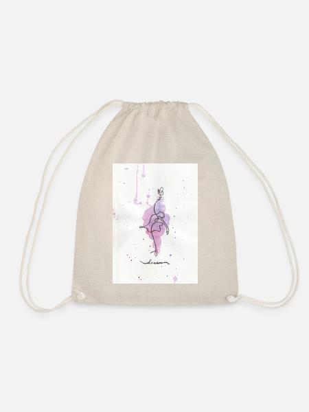 Dancing Girl dreaming on Watercolor - Turnbeutel - Natur