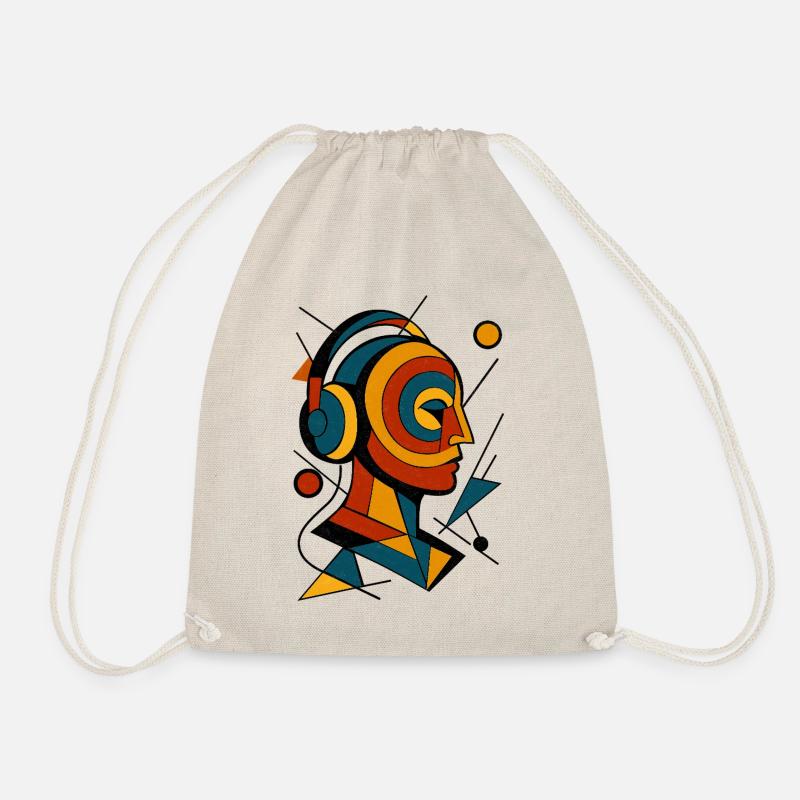 Klangkopf – Geometric Listening World - Drawstring Bag - nature