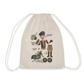 Poupée en papier Aventurière Robuste - Sac de sport léger - nature - Devant