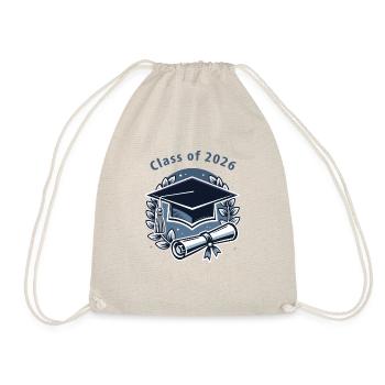 Graduate 2026 – diploma and hat - Drawstring Bag - nature - Front
