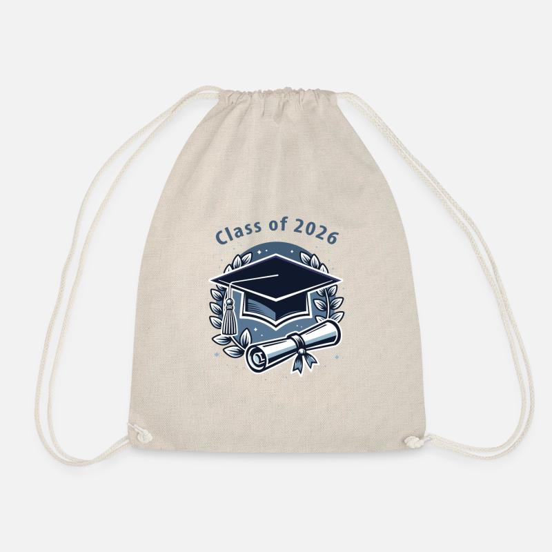 Graduate 2026 – diploma and hat - Drawstring Bag - nature