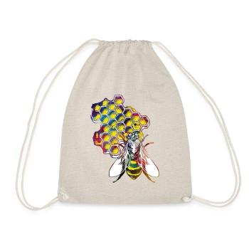 Bee and honey #bee #honey - Drawstring Bag - nature - Front