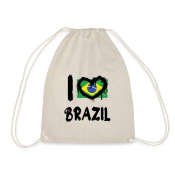 I love Brazil / Ich Liebe Brasilien Land Länder - Turnbeutel - Natur - Vorne